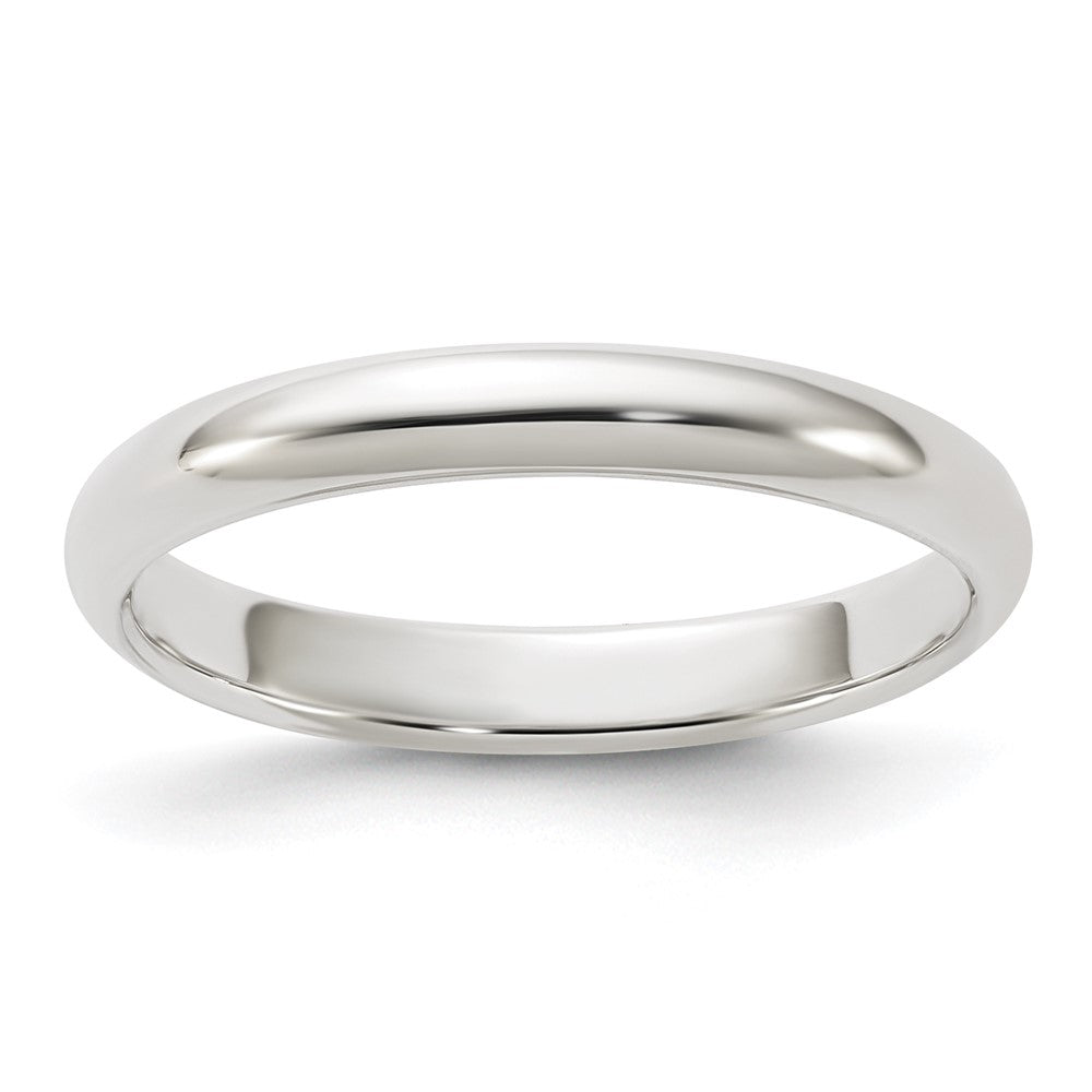 3mm Sterling Silver Polished Half Round Standard Fit Band, Item R12505 by The Black Bow Jewelry Co.