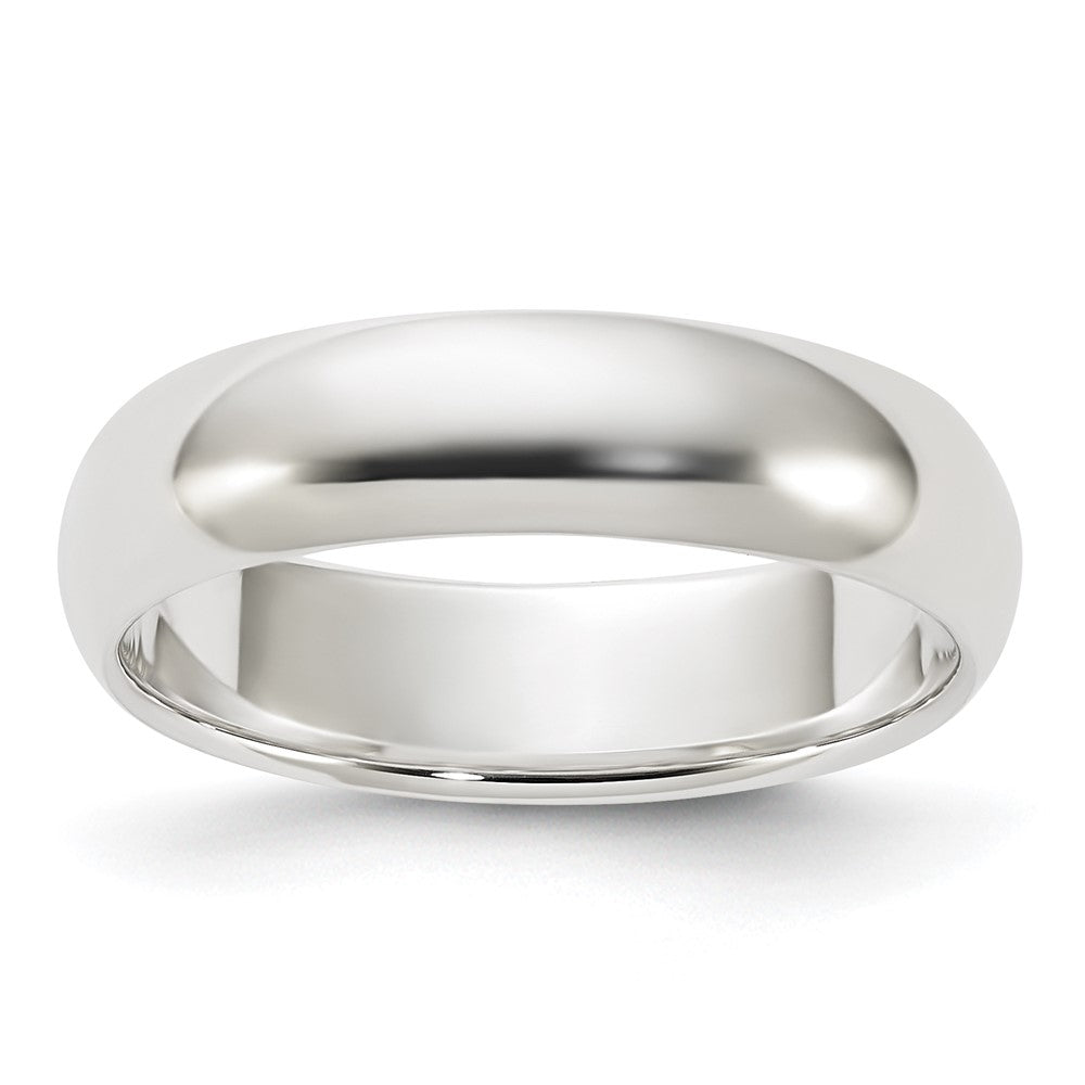 5mm Sterling Silver Polished Half Round Standard Fit Band, Item R12507 by The Black Bow Jewelry Co.