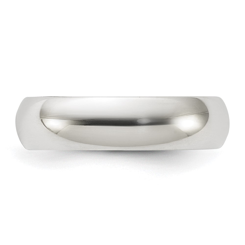 Alternate view of the 5mm Sterling Silver Polished Half Round Standard Fit Band by The Black Bow Jewelry Co.