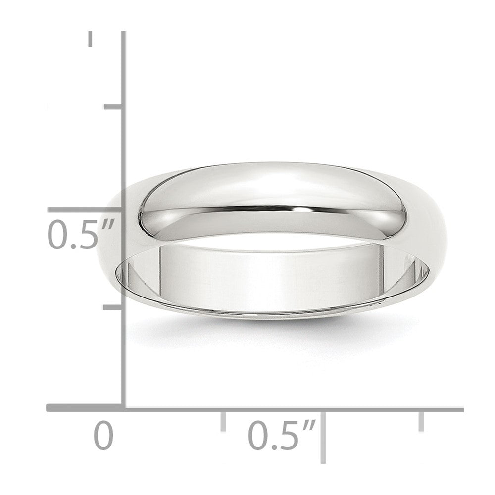 Alternate view of the 5mm Sterling Silver Polished Half Round Standard Fit Band by The Black Bow Jewelry Co.