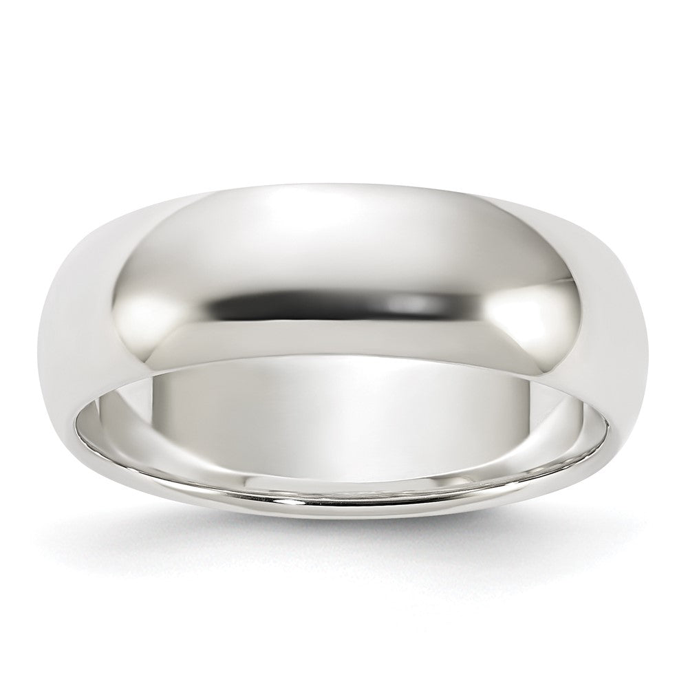 6mm Sterling Silver Polished Half Round Standard Fit Band, Item R12508 by The Black Bow Jewelry Co.