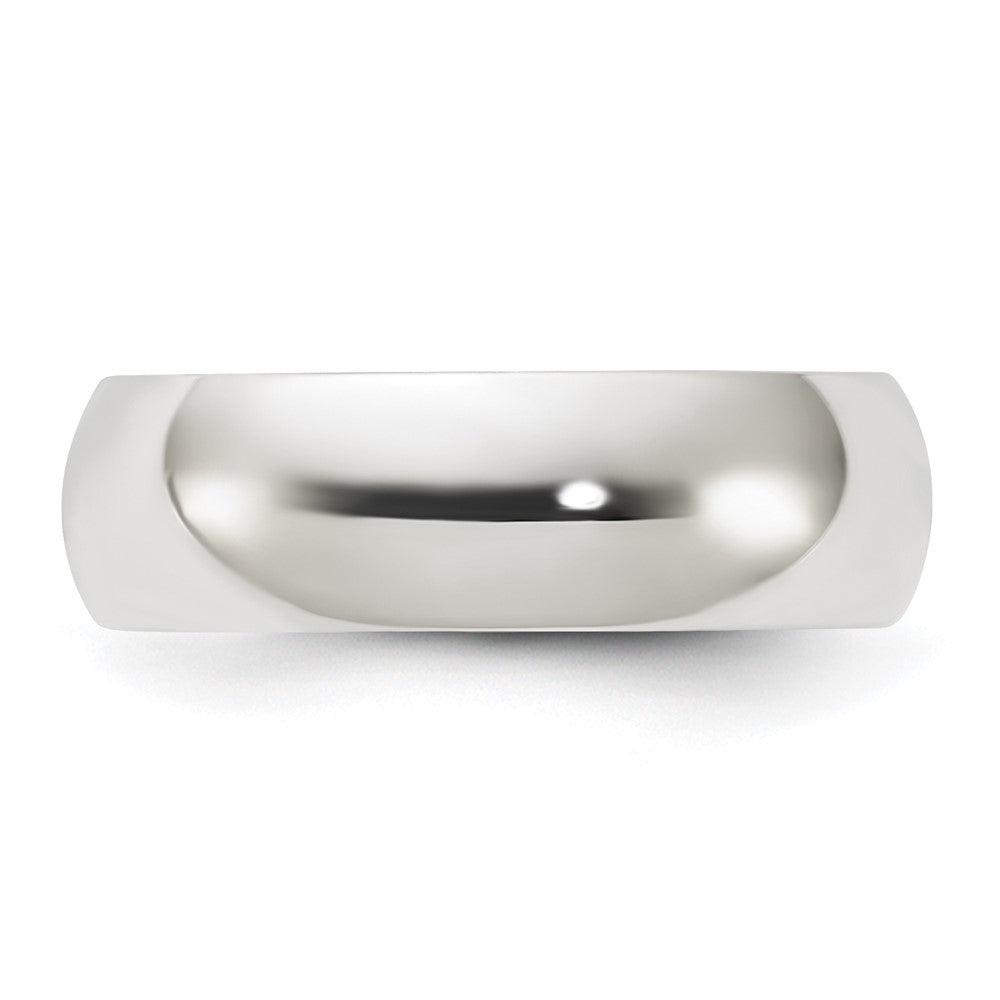Alternate view of the 6mm Sterling Silver Polished Half Round Standard Fit Band by The Black Bow Jewelry Co.