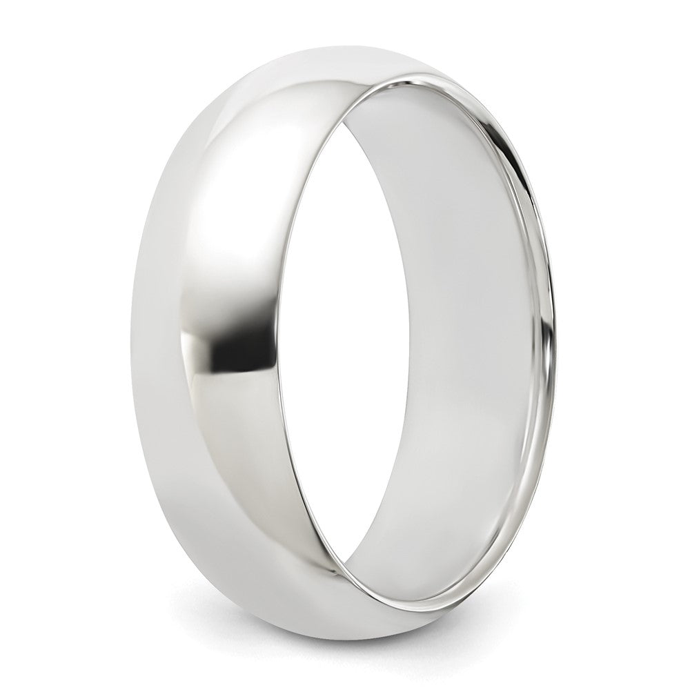 Alternate view of the 6mm Sterling Silver Polished Half Round Standard Fit Band by The Black Bow Jewelry Co.