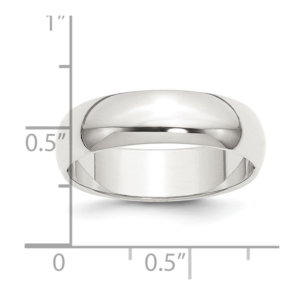 Alternate view of the 6mm Sterling Silver Polished Half Round Standard Fit Band by The Black Bow Jewelry Co.