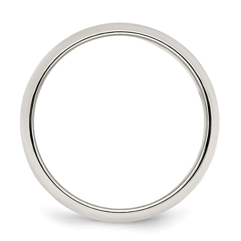 Alternate view of the Men&#39;s 7mm Sterling Silver Polished Half Round Standard Fit Band by The Black Bow Jewelry Co.