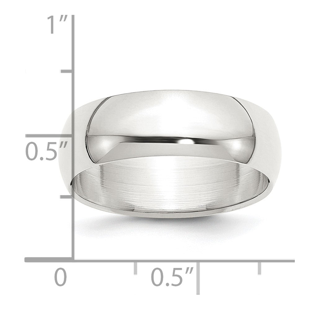 Alternate view of the Men&#39;s 7mm Sterling Silver Polished Half Round Standard Fit Band by The Black Bow Jewelry Co.