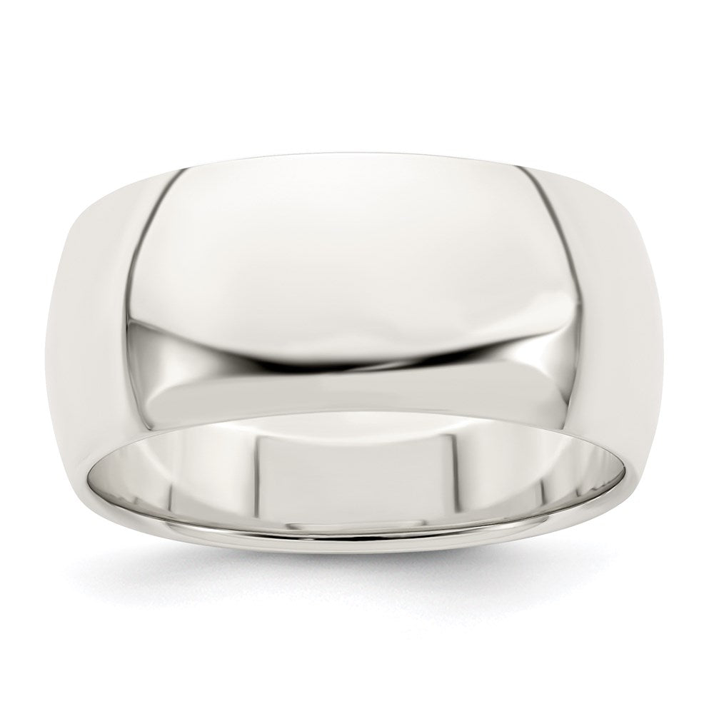 Men's 9mm Sterling Silver Half Round Standard Fit Band, Item R12511 by The Black Bow Jewelry Co.