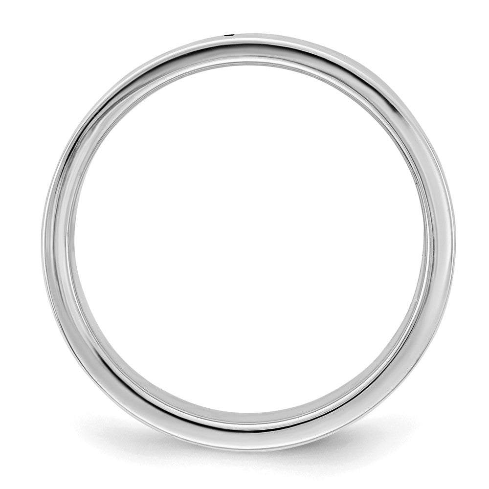 Alternate view of the 7mm Rhodium Plated Sterling Silver Light Flat Comfort Fit Band by The Black Bow Jewelry Co.