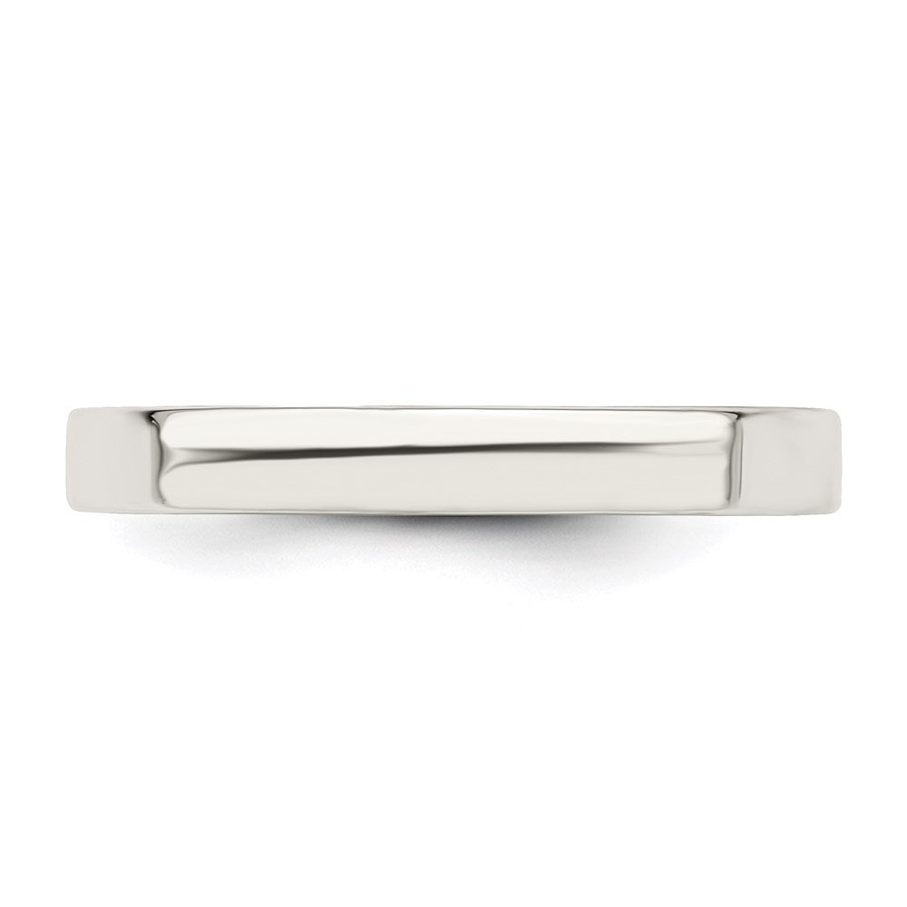 Alternate view of the 3mm Sterling Silver Polished Flat Comfort Fit Band by The Black Bow Jewelry Co.