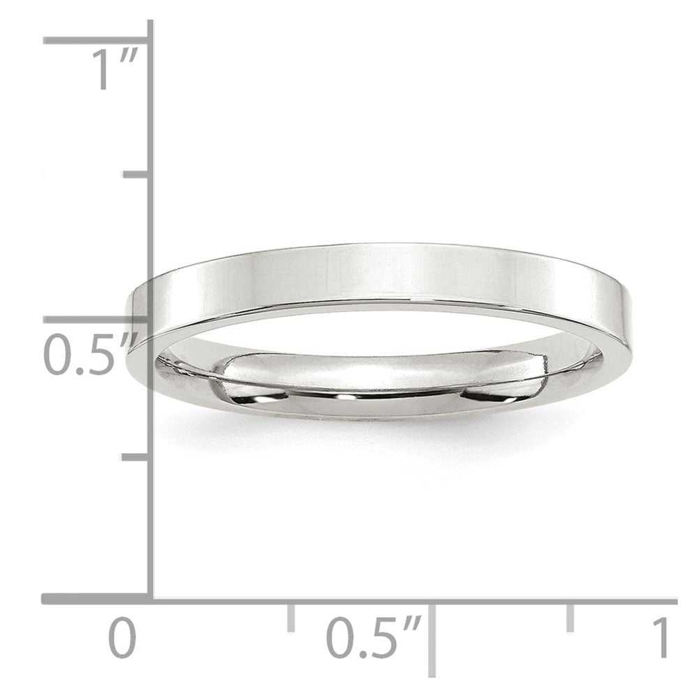 Alternate view of the 3mm Sterling Silver Polished Flat Comfort Fit Band by The Black Bow Jewelry Co.