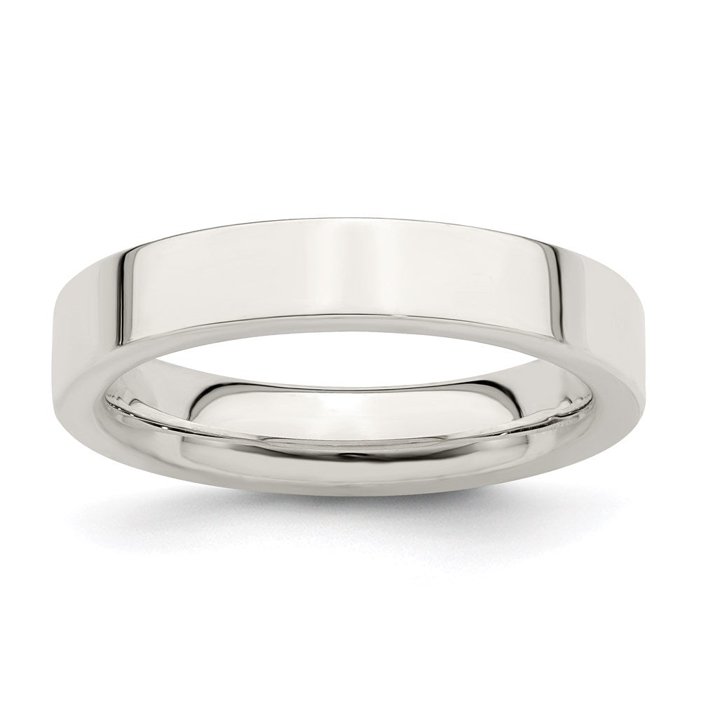 4mm Sterling Silver Polished Flat Comfort Fit Band, Item R12519 by The Black Bow Jewelry Co.