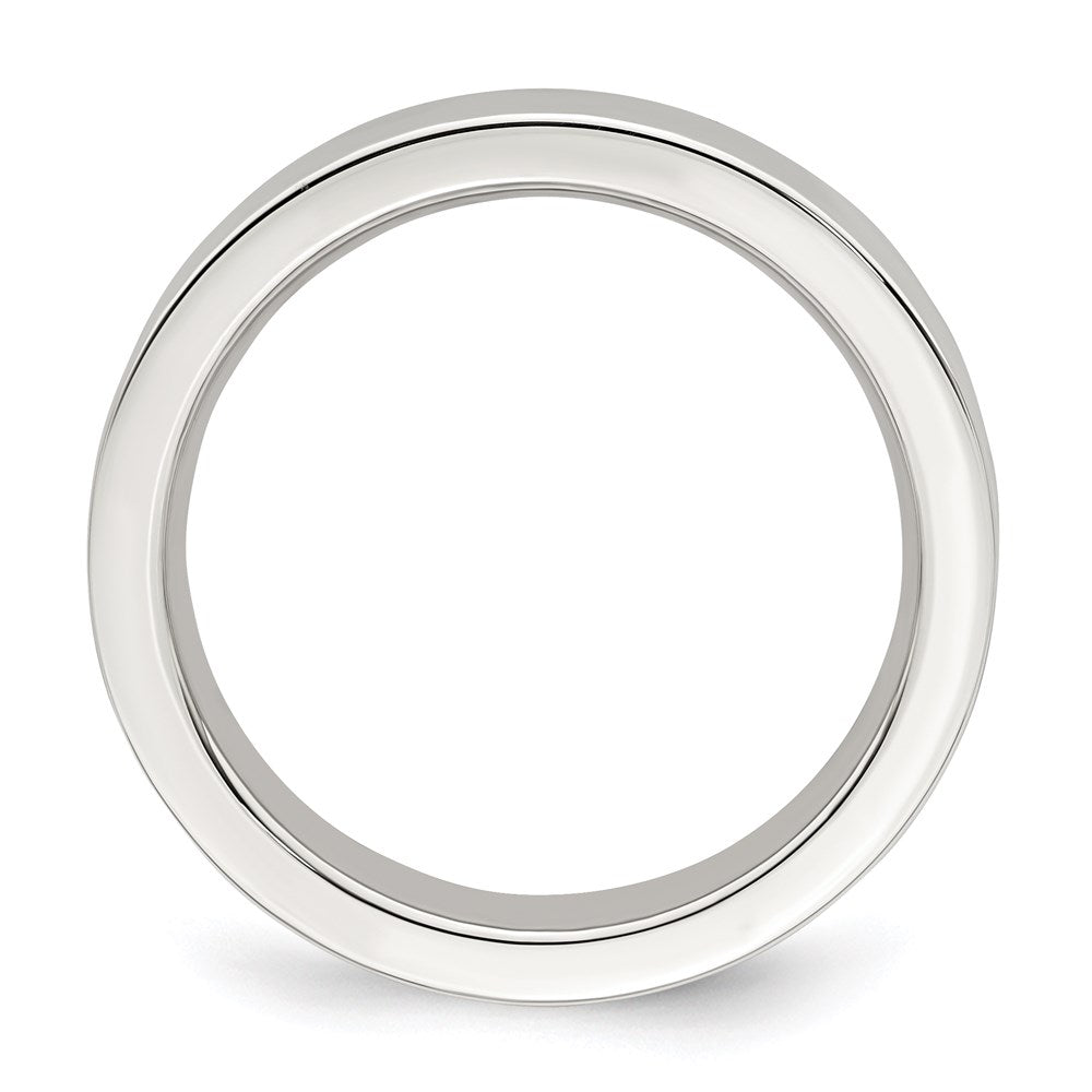 Alternate view of the 4mm Sterling Silver Polished Flat Comfort Fit Band by The Black Bow Jewelry Co.