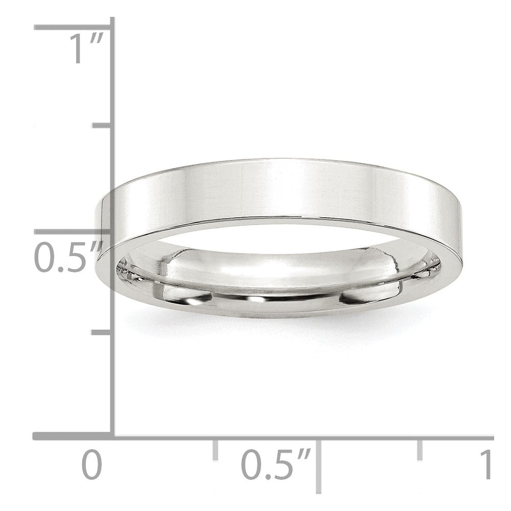 Alternate view of the 4mm Sterling Silver Polished Flat Comfort Fit Band by The Black Bow Jewelry Co.