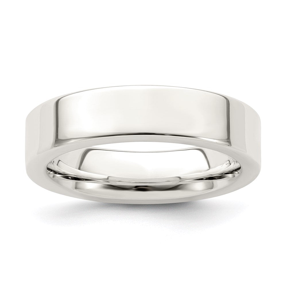 5mm Sterling Silver Polished Flat Comfort Fit Band, Item R12520 by The Black Bow Jewelry Co.