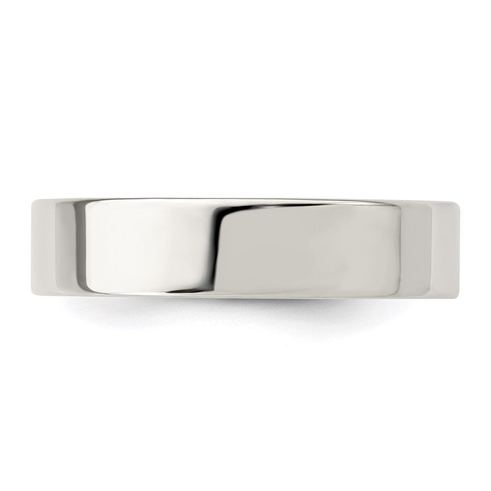 Alternate view of the 5mm Sterling Silver Polished Flat Comfort Fit Band by The Black Bow Jewelry Co.
