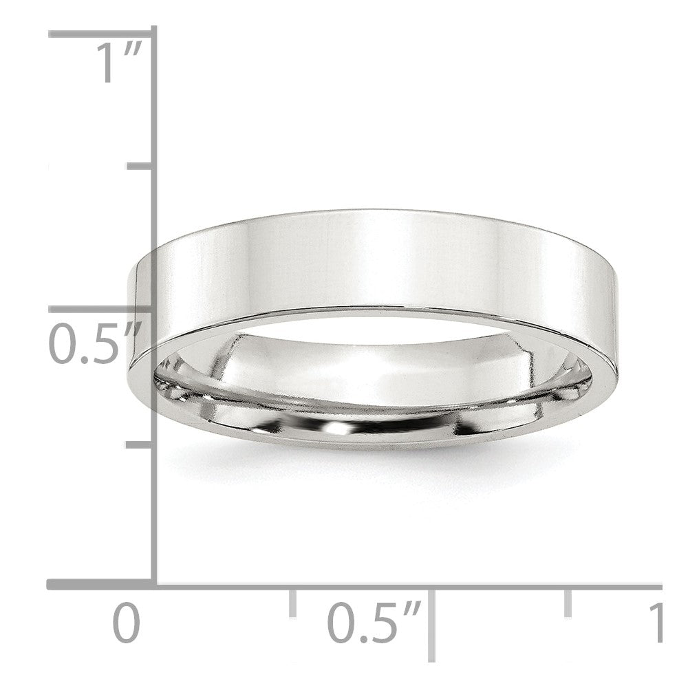 Alternate view of the 5mm Sterling Silver Polished Flat Comfort Fit Band by The Black Bow Jewelry Co.