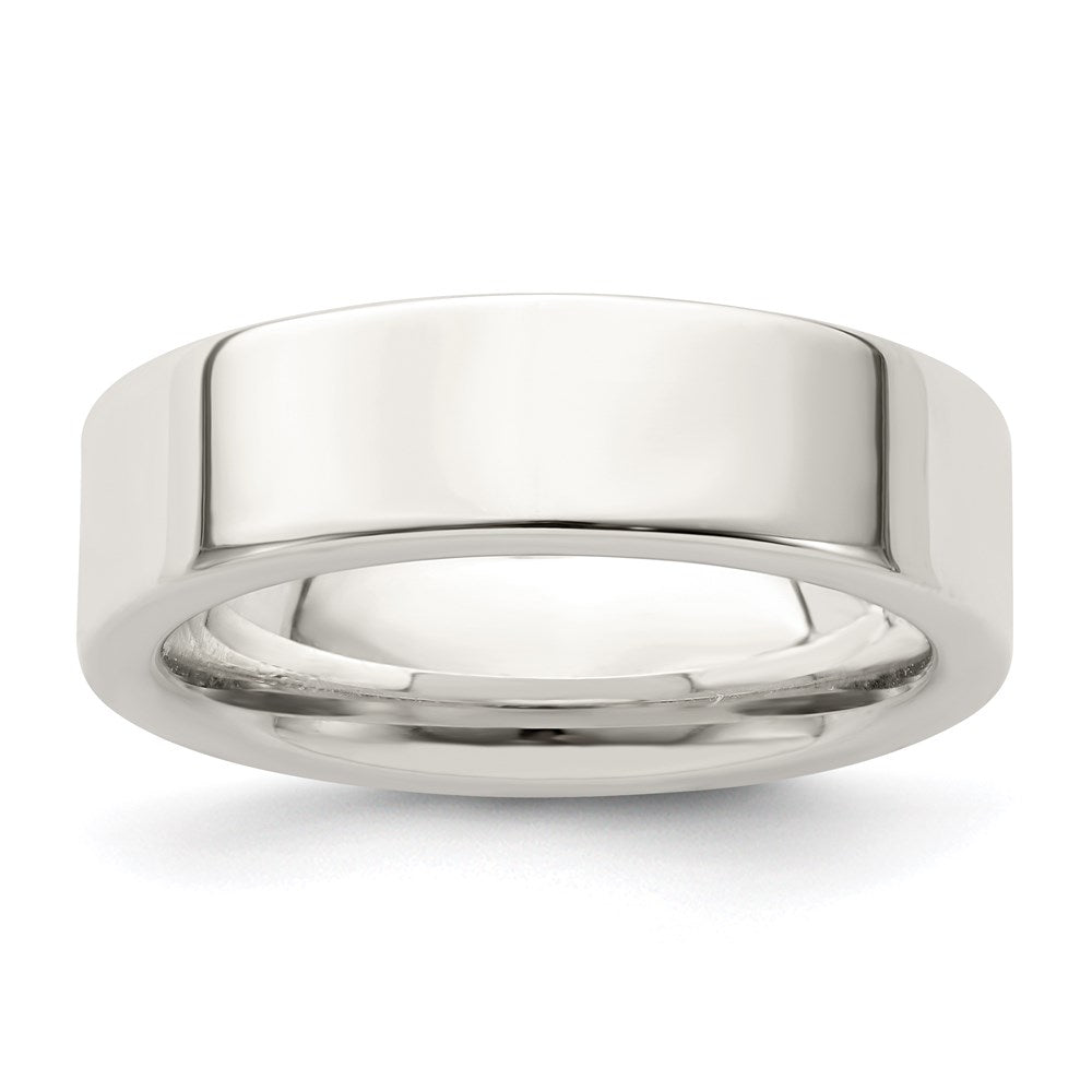6mm Sterling Silver Polished Flat Comfort Fit Band, Item R12521 by The Black Bow Jewelry Co.