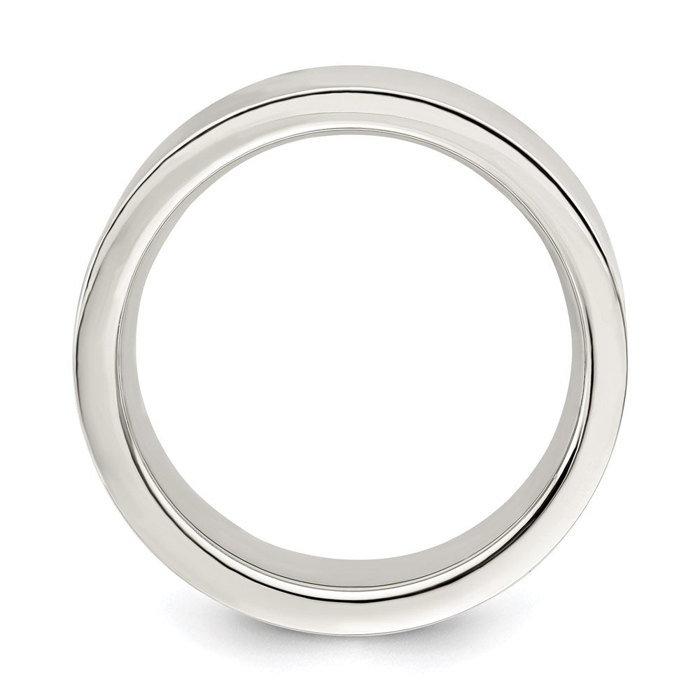 Alternate view of the Men&#39;s 7mm Sterling Silver Polished Flat Comfort Fit Band by The Black Bow Jewelry Co.