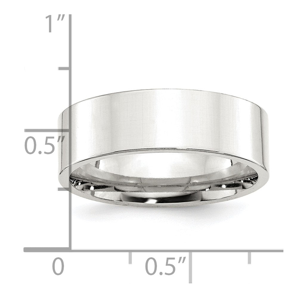 Alternate view of the Men&#39;s 7mm Sterling Silver Polished Flat Comfort Fit Band by The Black Bow Jewelry Co.