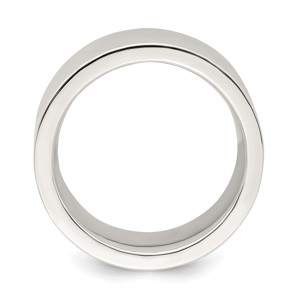 Alternate view of the Men's 9mm Sterling Silver Polished Flat Comfort Fit Band by The Black Bow Jewelry Co.