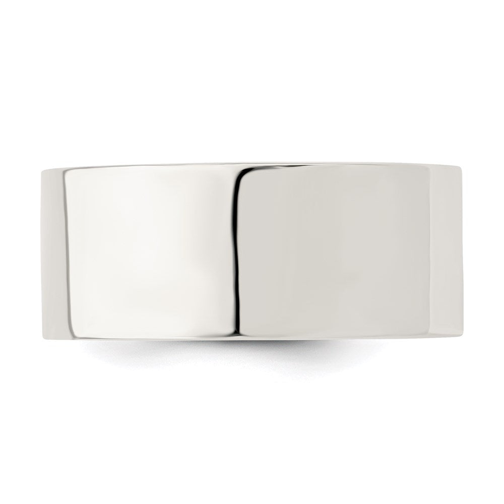 Alternate view of the Men's 9mm Sterling Silver Polished Flat Comfort Fit Band by The Black Bow Jewelry Co.