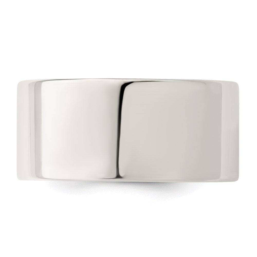 Alternate view of the Men's 10mm Sterling Silver Polished Flat Comfort Fit Band by The Black Bow Jewelry Co.