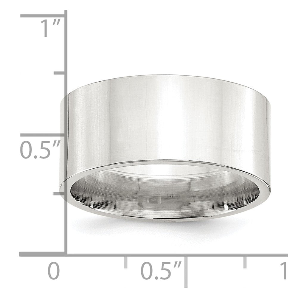 Alternate view of the Men's 10mm Sterling Silver Polished Flat Comfort Fit Band by The Black Bow Jewelry Co.