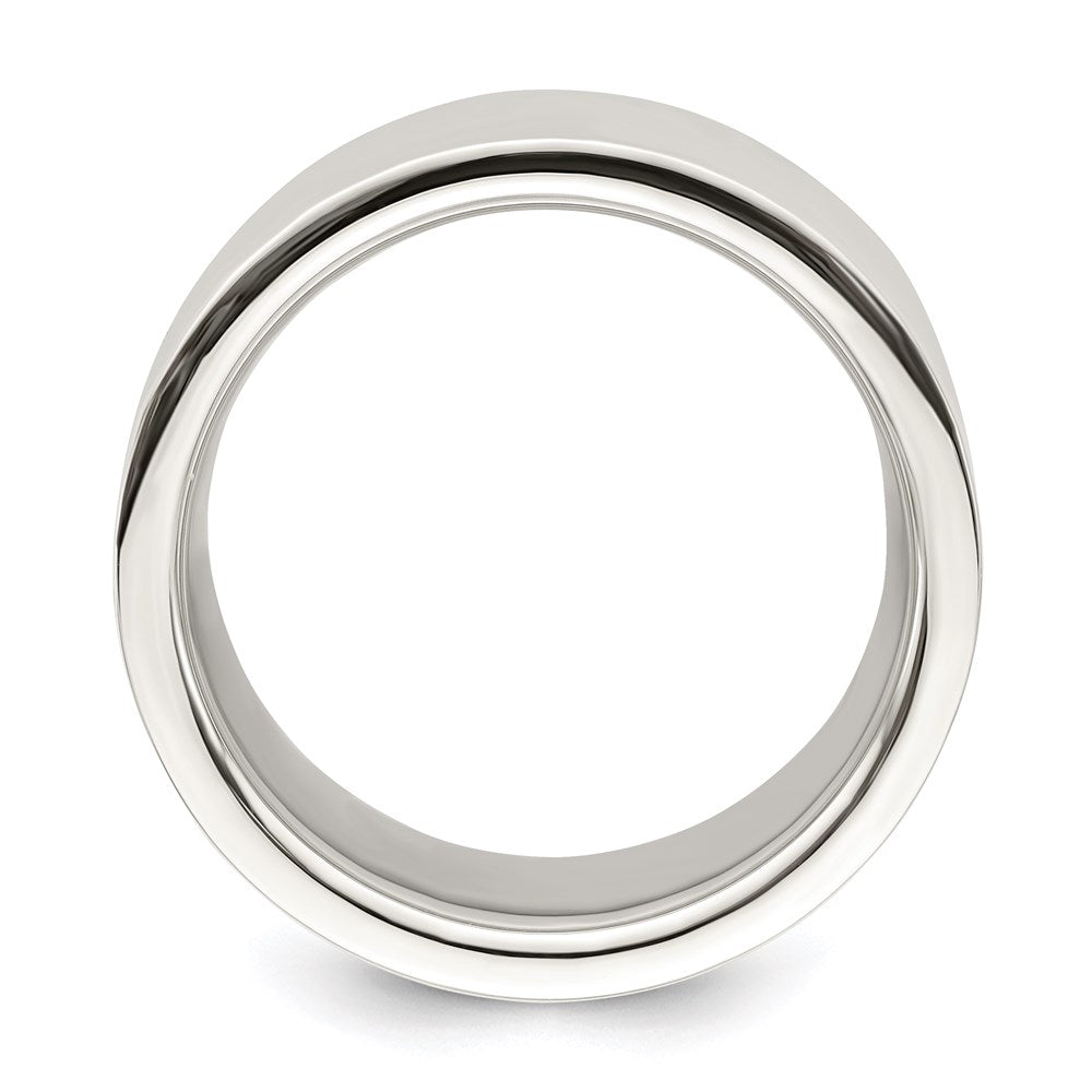 Alternate view of the Men's 12mm Sterling Silver Polished Flat Comfort Fit Band by The Black Bow Jewelry Co.