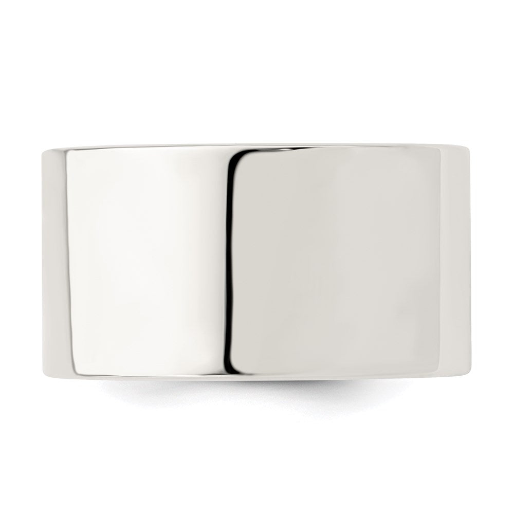 Alternate view of the Men's 12mm Sterling Silver Polished Flat Comfort Fit Band by The Black Bow Jewelry Co.