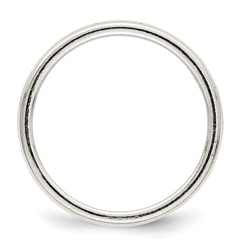 Alternate view of the 9.5mm Sterling Silver Polished Flat Rope Edge Standard Fit Band by The Black Bow Jewelry Co.