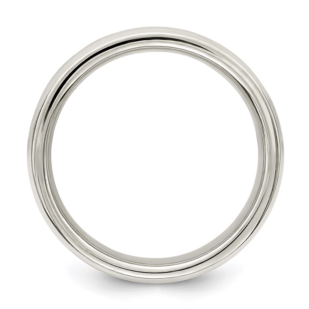 Alternate view of the 6mm Sterling Silver Polished Flat Grooved Edge Standard Fit Band by The Black Bow Jewelry Co.