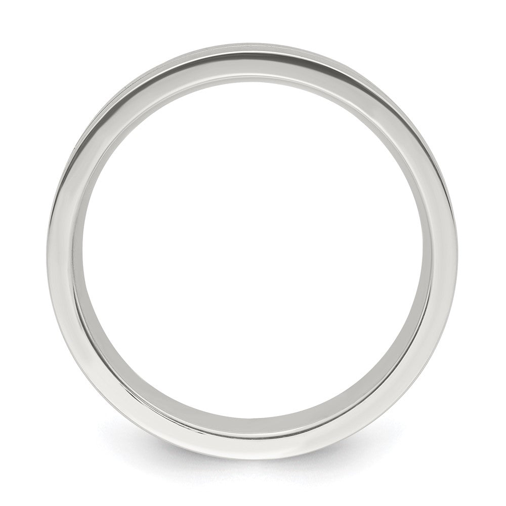 Alternate view of the 6mm Sterling Silver Polished Flat Grooved Center Band by The Black Bow Jewelry Co.