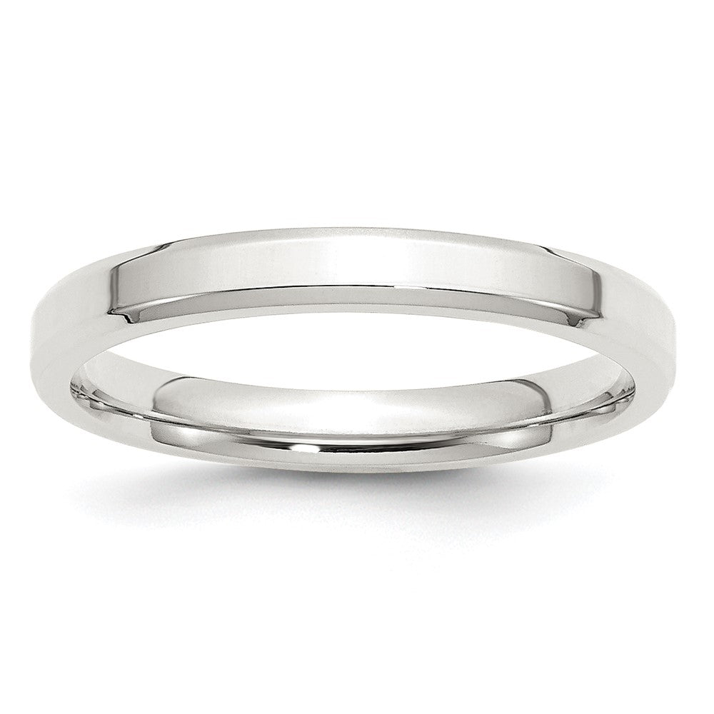 3mm Sterling Silver Polished Beveled Edge Comfort Fit Band, Item R12557 by The Black Bow Jewelry Co.