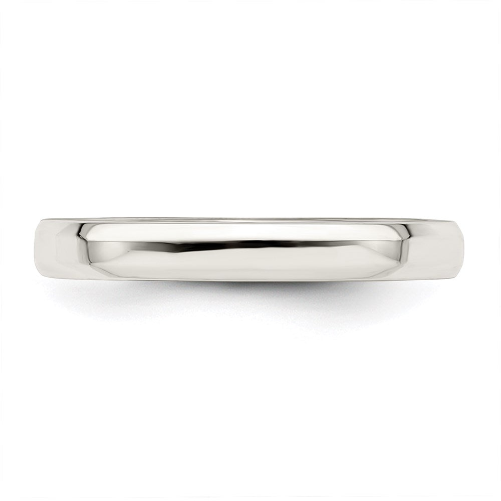 Alternate view of the 3mm Sterling Silver Polished Beveled Edge Comfort Fit Band by The Black Bow Jewelry Co.