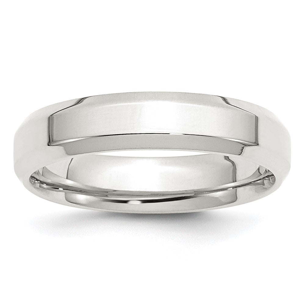 5mm Sterling Silver Polished Beveled Edge Comfort Fit Band, Item R12559 by The Black Bow Jewelry Co.
