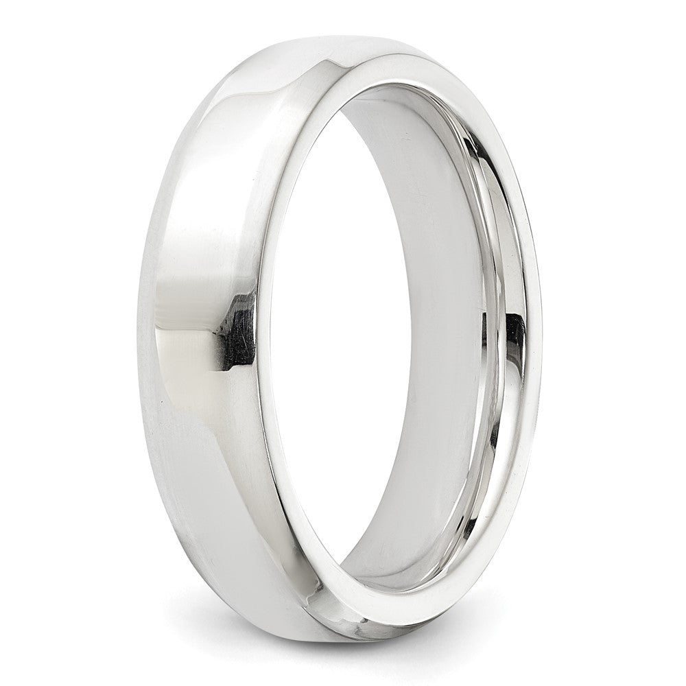 Alternate view of the 5mm Sterling Silver Polished Beveled Edge Comfort Fit Band by The Black Bow Jewelry Co.
