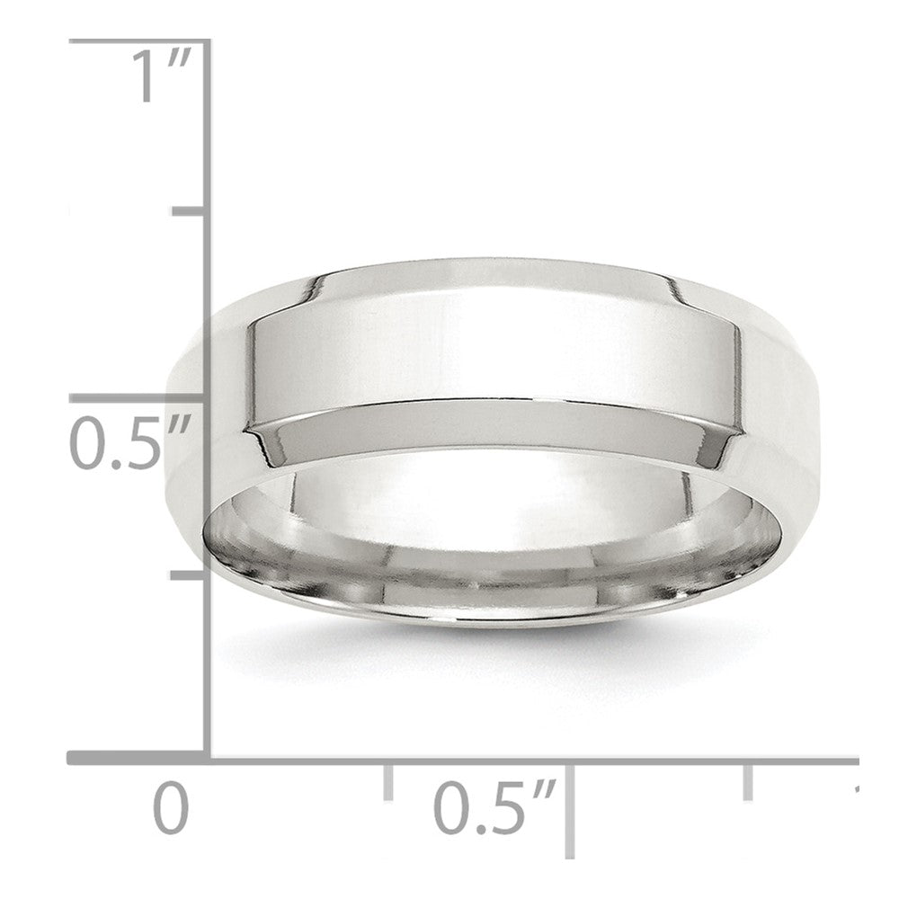 Alternate view of the 7mm Sterling Silver Polished Beveled Edge Comfort Fit Band by The Black Bow Jewelry Co.