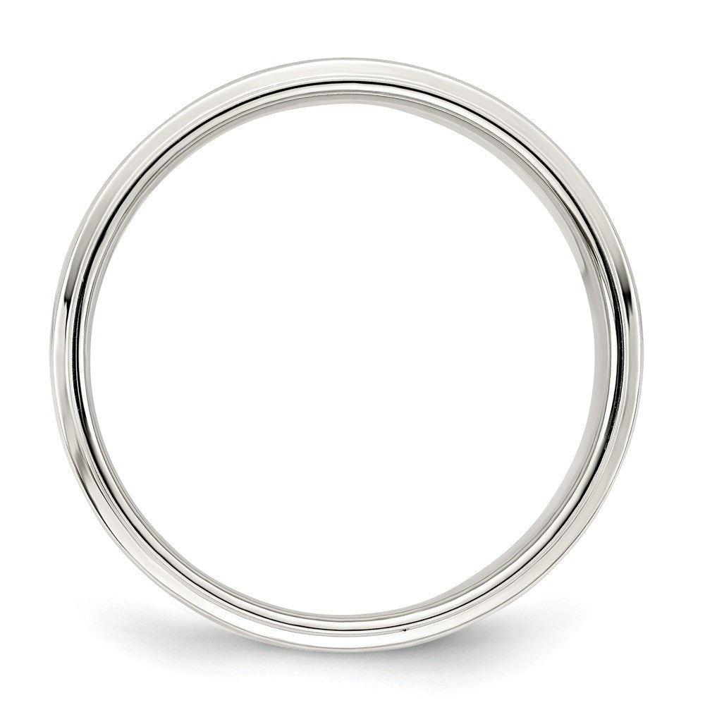 Alternate view of the 7mm Sterling Silver Light Flat Ridge Edge Standard Fit Band by The Black Bow Jewelry Co.