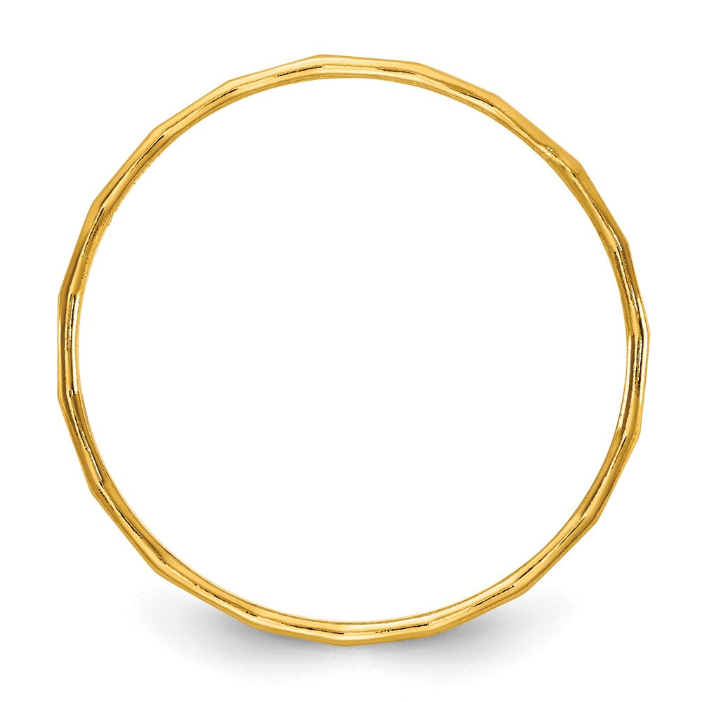 Alternate view of the 1/20 14K Gold Filled 1.25mm Hammered Stack Band by The Black Bow Jewelry Co.