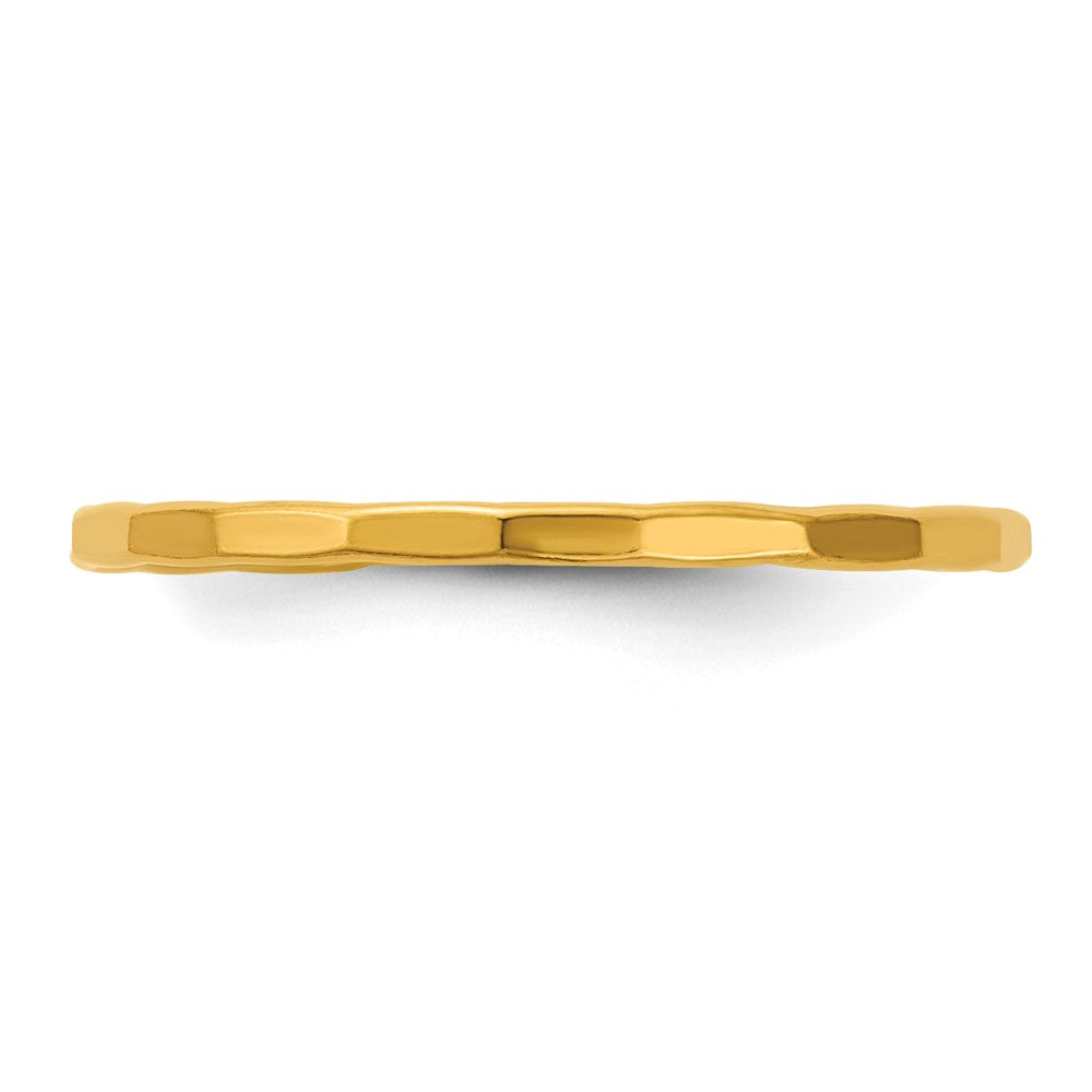 Alternate view of the 1/20 14K Gold Filled 1.25mm Hammered Stack Band by The Black Bow Jewelry Co.