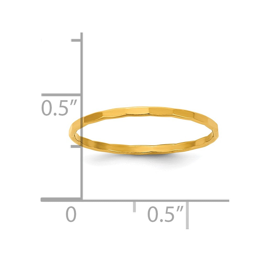 Alternate view of the 1/20 14K Gold Filled 1.25mm Hammered Stack Band by The Black Bow Jewelry Co.