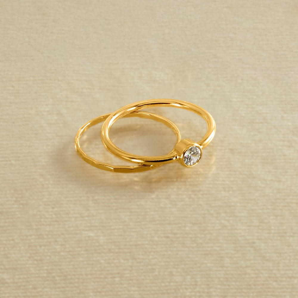 Alternate view of the 1/20 14K Gold Filled 1.25mm Hammered Stack Band by The Black Bow Jewelry Co.