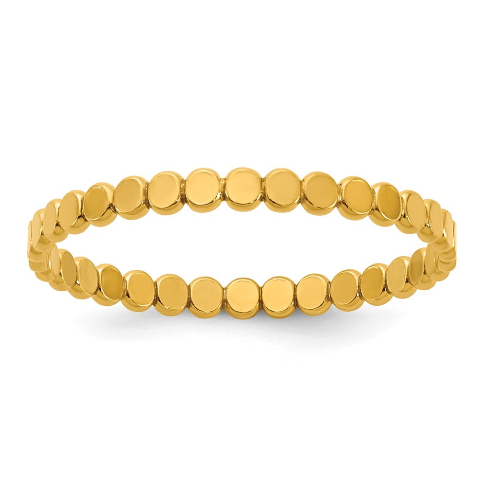 1/20 14K Gold Filled 1.9mm Flat Beaded Stack Band, Item R12575 by The Black Bow Jewelry Co.