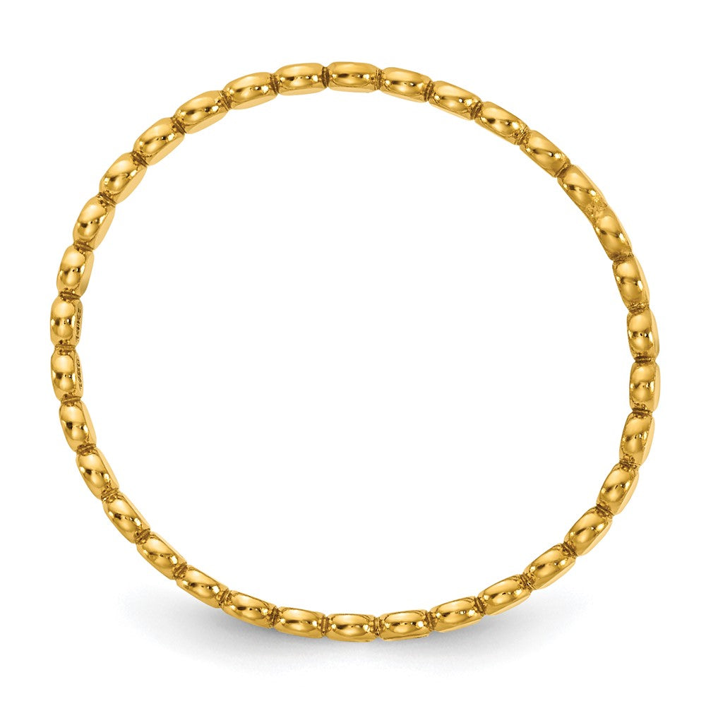 Alternate view of the 1/20 14K Gold Filled 1.9mm Flat Beaded Stack Band by The Black Bow Jewelry Co.