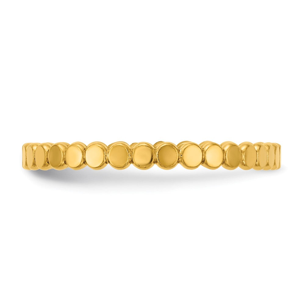 Alternate view of the 1/20 14K Gold Filled 1.9mm Flat Beaded Stack Band by The Black Bow Jewelry Co.