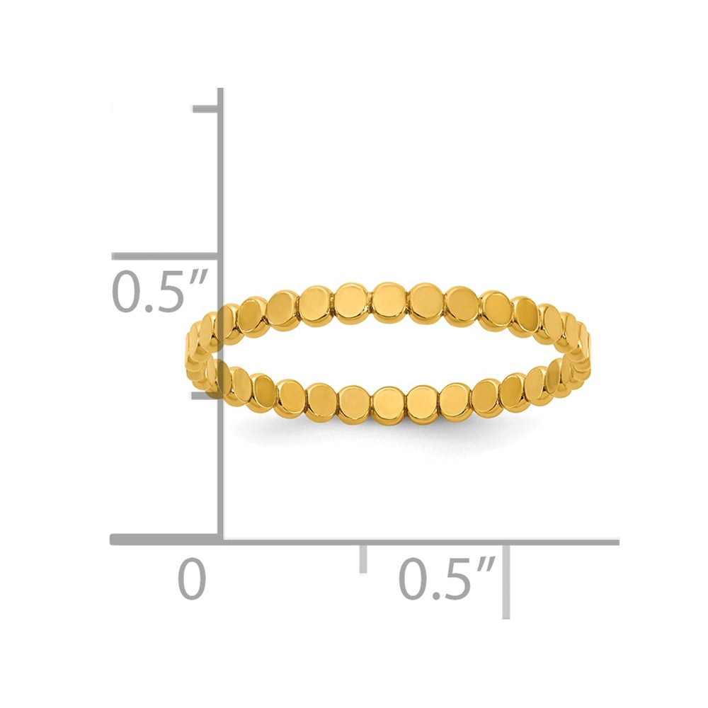 Alternate view of the 1/20 14K Gold Filled 1.9mm Flat Beaded Stack Band by The Black Bow Jewelry Co.