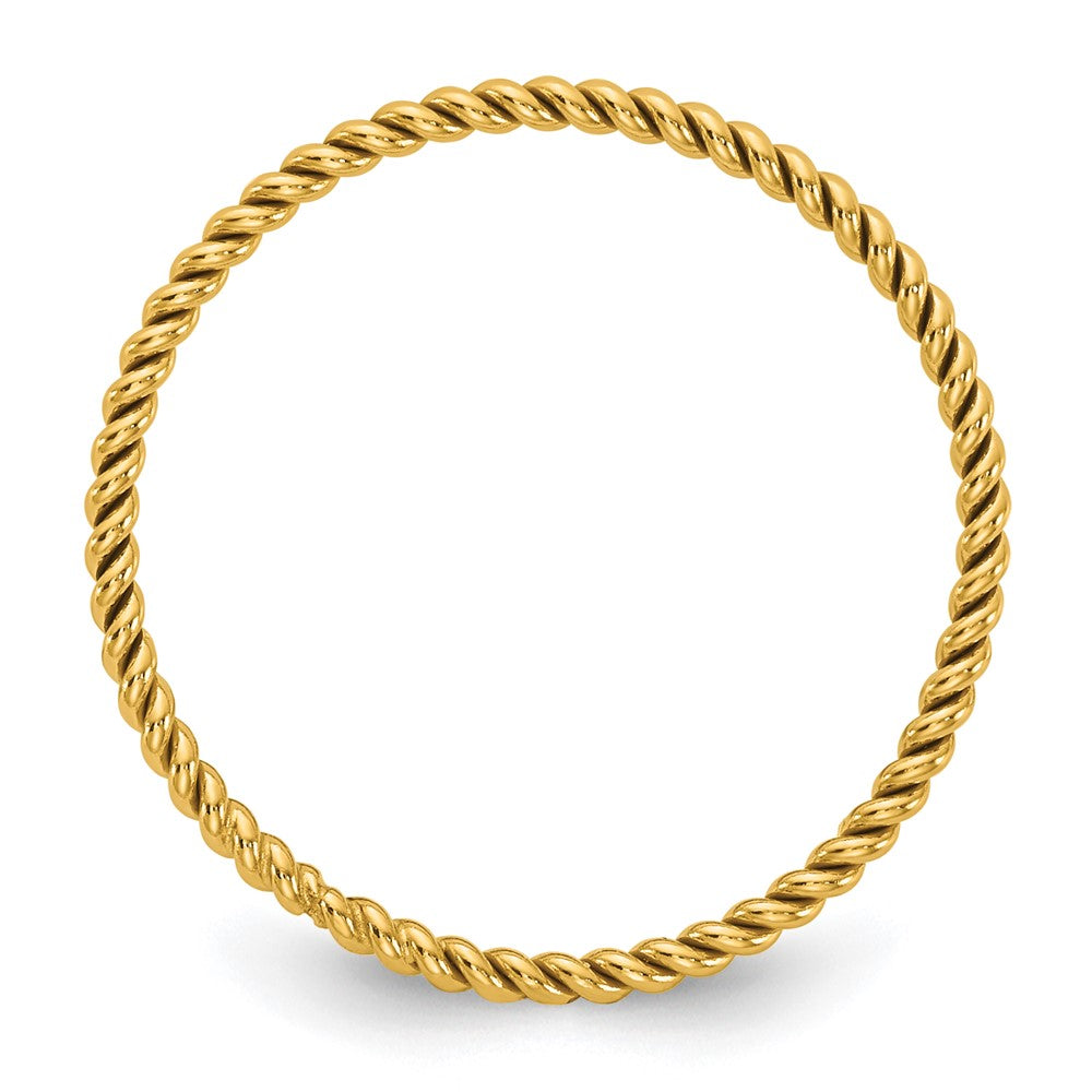 Alternate view of the 1/20 14K Gold Filled 1.2mm Twisted Stack Band by The Black Bow Jewelry Co.