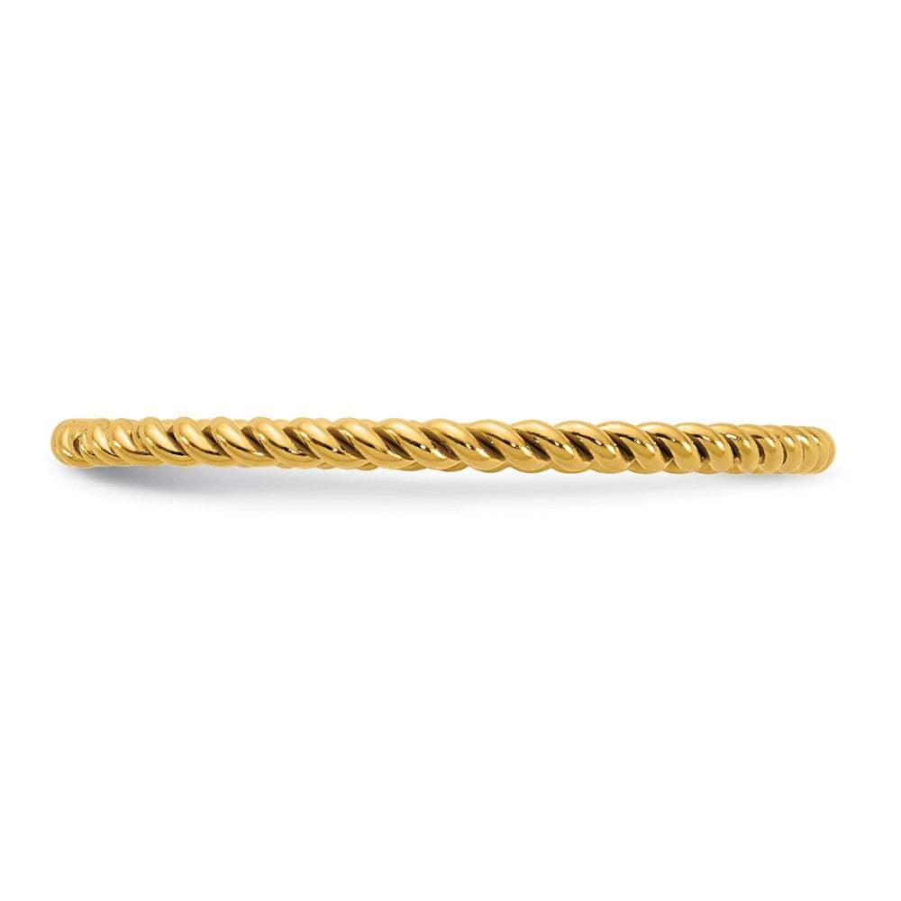 Alternate view of the 1/20 14K Gold Filled 1.2mm Twisted Stack Band by The Black Bow Jewelry Co.