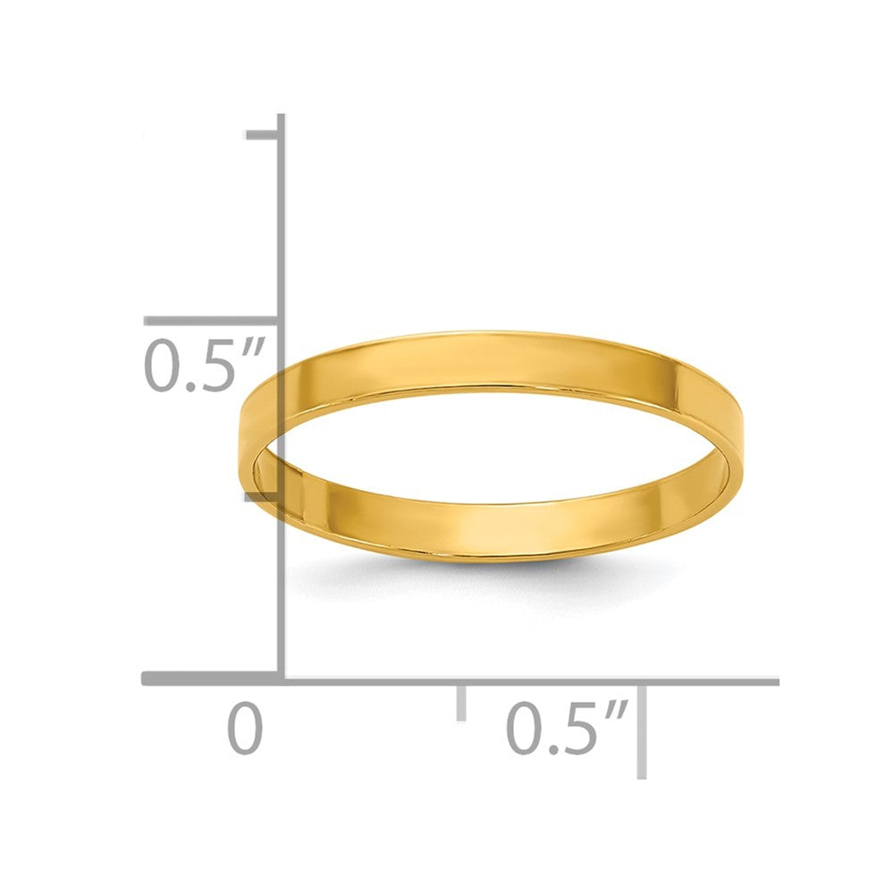 Alternate view of the 1/20 14K Gold Filled 2.25mm Polished Flat Stack Band by The Black Bow Jewelry Co.
