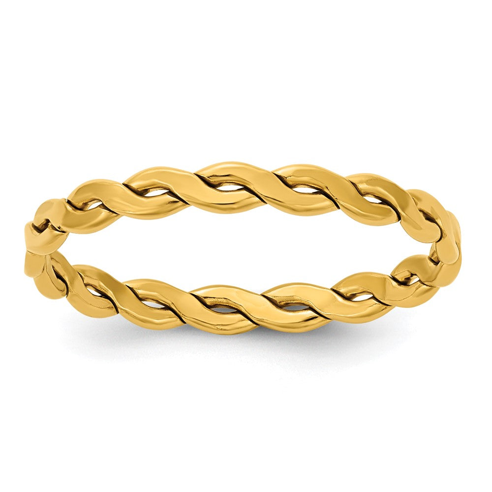 1/20 14K Gold Filled 2.4mm Polished Flat Woven Stack Band, Item R12579 by The Black Bow Jewelry Co.